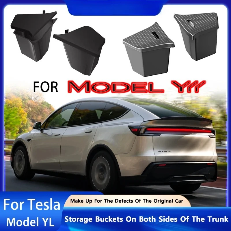 

For Tesla New Model YL Launch 2026 Car Trunk Side Storage Box Cover Plate Organizer Car Trunk Side Storage Box Refit Accessories