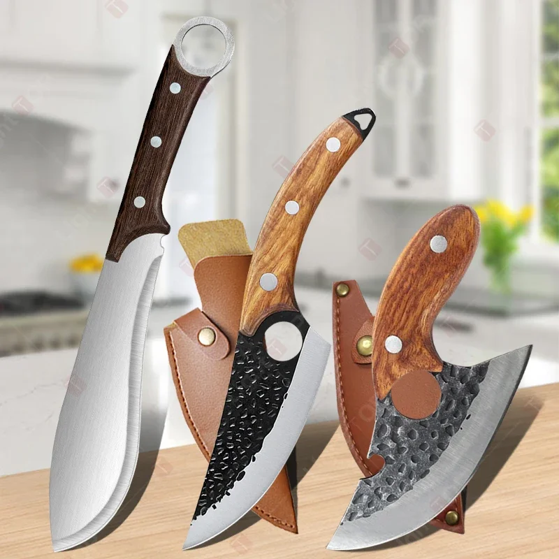 

Stainless Steel Boning Knife Specialised Kitchen Chopping Knife Multifunctional Kitchen Knives Sharp Meat Cleaver with Cover