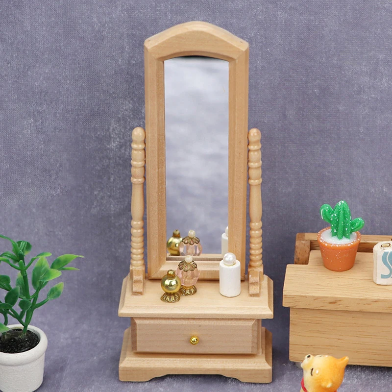 1:12 Dollhouse Miniature Dressing Table Fitting Mirror Furniture Model Decor Toy Doll House Accessories