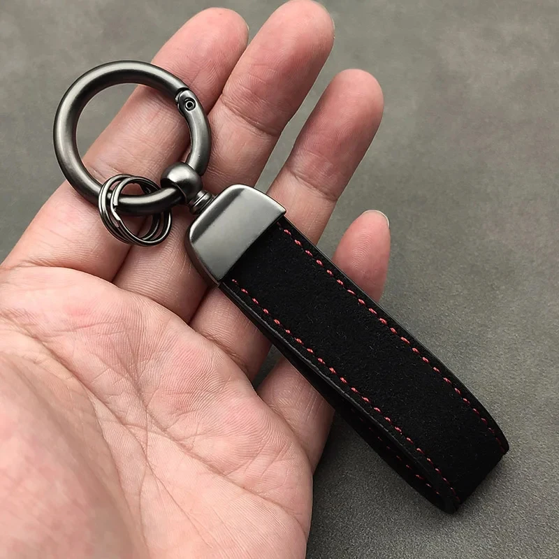 Suede Key Ring Sport Car Keychain Custom Car Emblem Gift With For VW Golf Tiguan Jetta GTI Transporter Passat Polo Touran Arteon