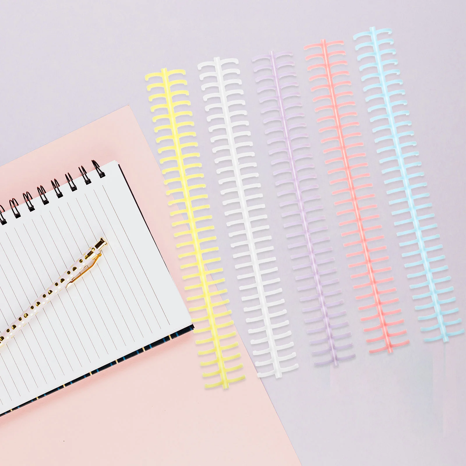 10Pcs Plastic Loose-Leaf Binder Rings Sturdy Notebook Binding Coils for Diary Photo Album Office Stationery Supply