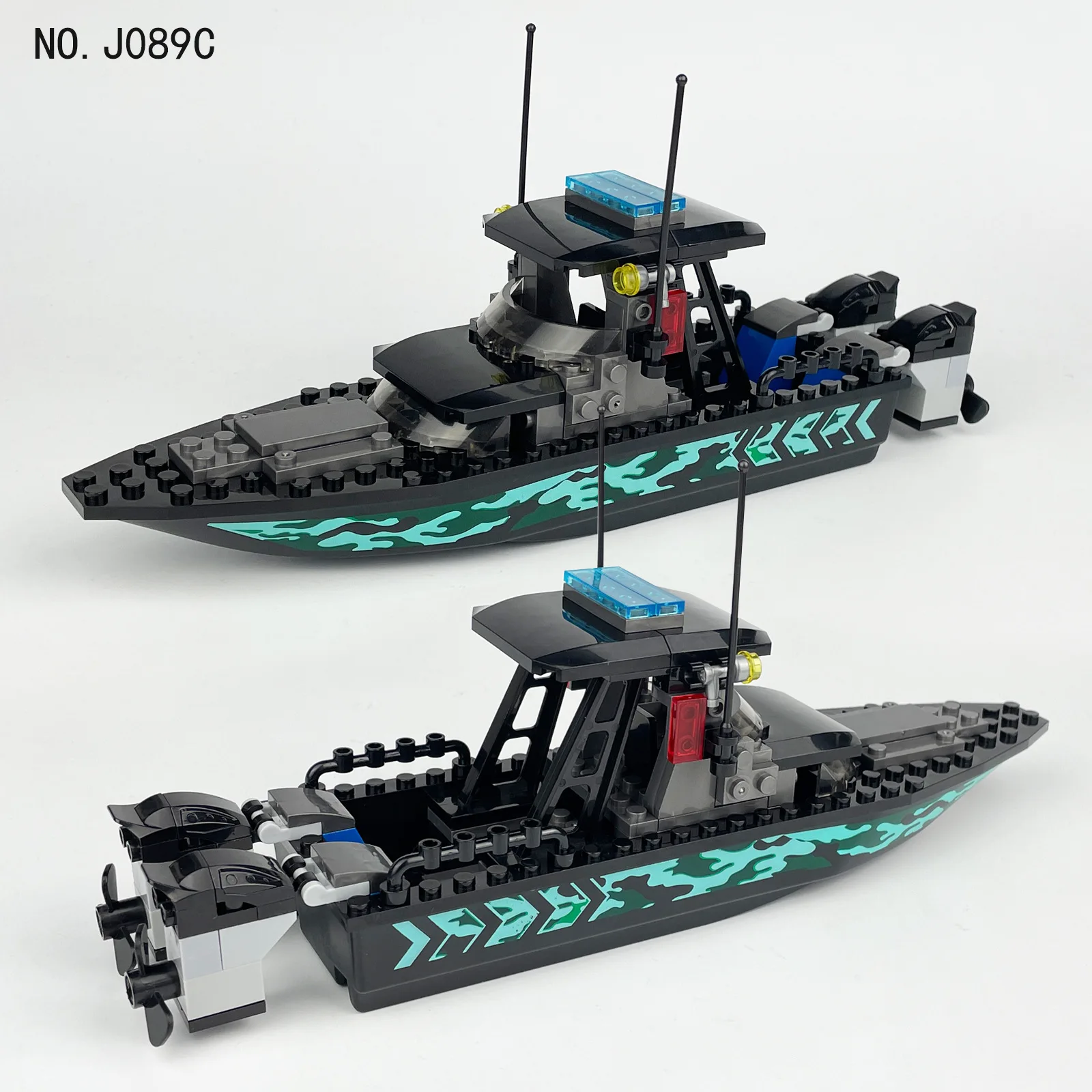 Kit de construction éducatif MOC, série militaire maritime, navire et bateau de patrouille de frontière, jouet DIY pour garçons en cadeau