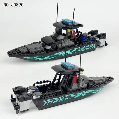 MOC Educational Building Block Assembly Model Kit Maritime Military Series Ship & Border Patrol Boat DIY Toy for Boys As A Gift