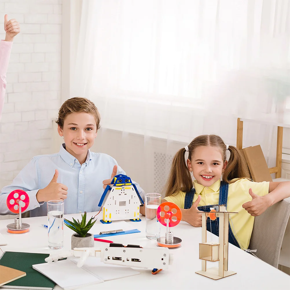 Materiales para hacer ascensores juguete chico DIY madera niños artesanía aprendizaje niños plástico educativo