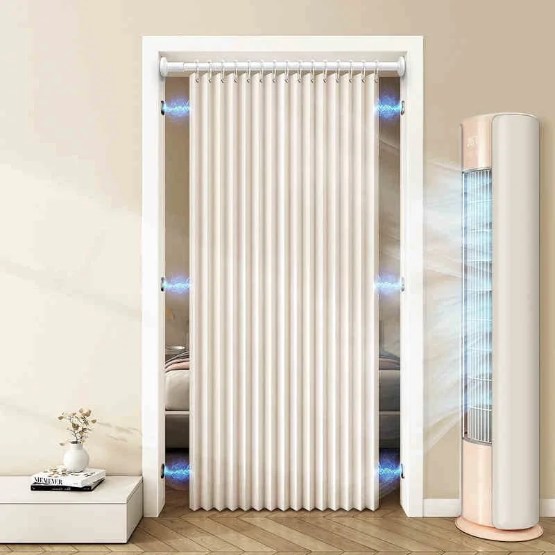 Magnetischer Türvorhang, plissiert, zusammenklappbar, Akkordeon-Tür-Schrank-Vorhang, Raumteiler-Vorhang, anwendbar, für Schlafzimmer, Wohnzimmer