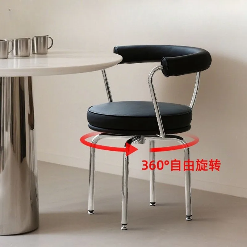 Rotating dining, household rotating , minimalist stainless steel swivel chair, new Bauhaus office chair, makeup chair
