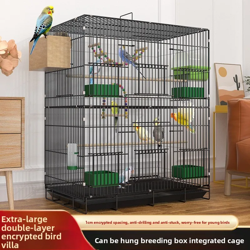高級金属製鳥かご-ヴィラスタイル-オウムやセキセイインコ用-持ち運び・保管が簡単-オウムやハト用のケージ-創造的な贈り物