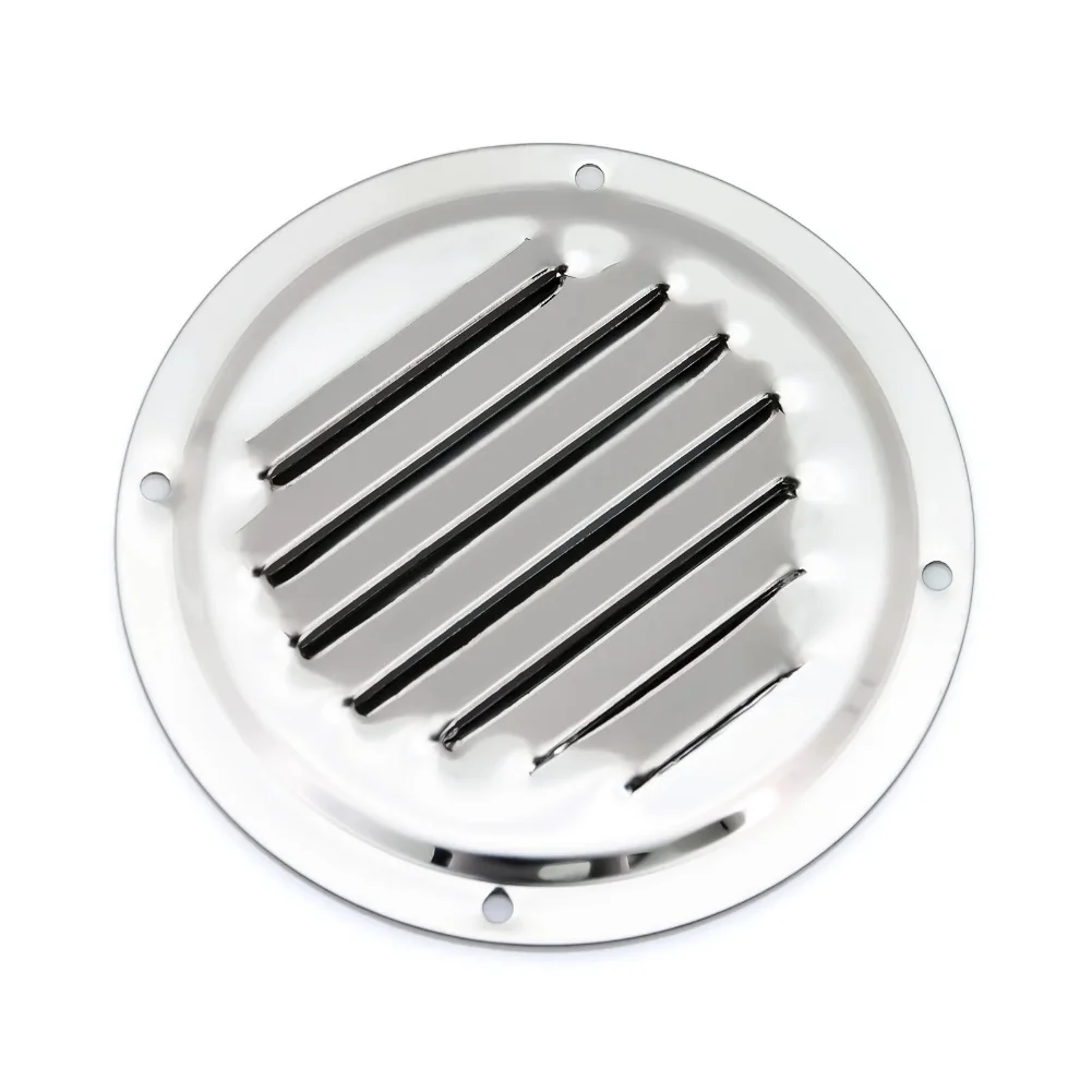

Stainless Steel Marine Round Ventilation Grille Cover With Louver Design And Side Knob For Boat Or Caravan Airflow Control