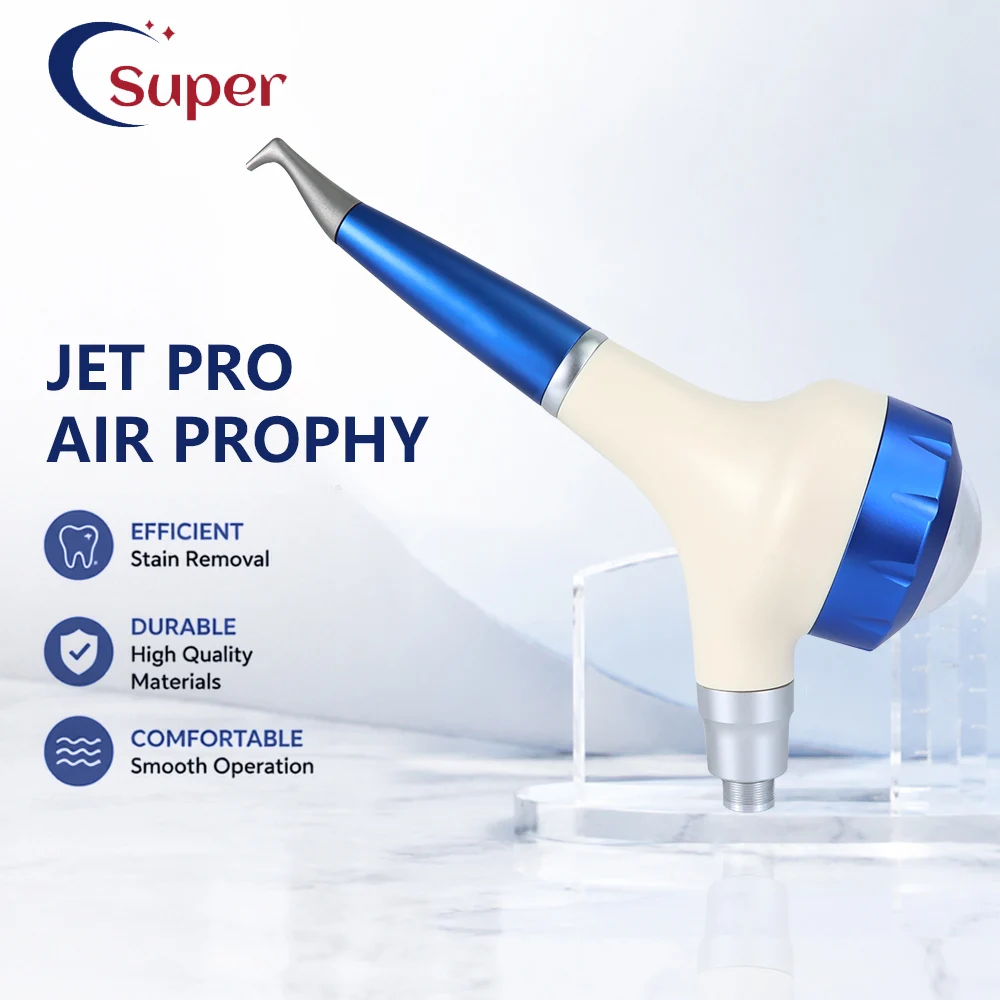 Dental Jet Pro 2 Holes Air Prophy Unit Air Polisher Handpiece Teeth Stain Polishing Sandblasting Tool