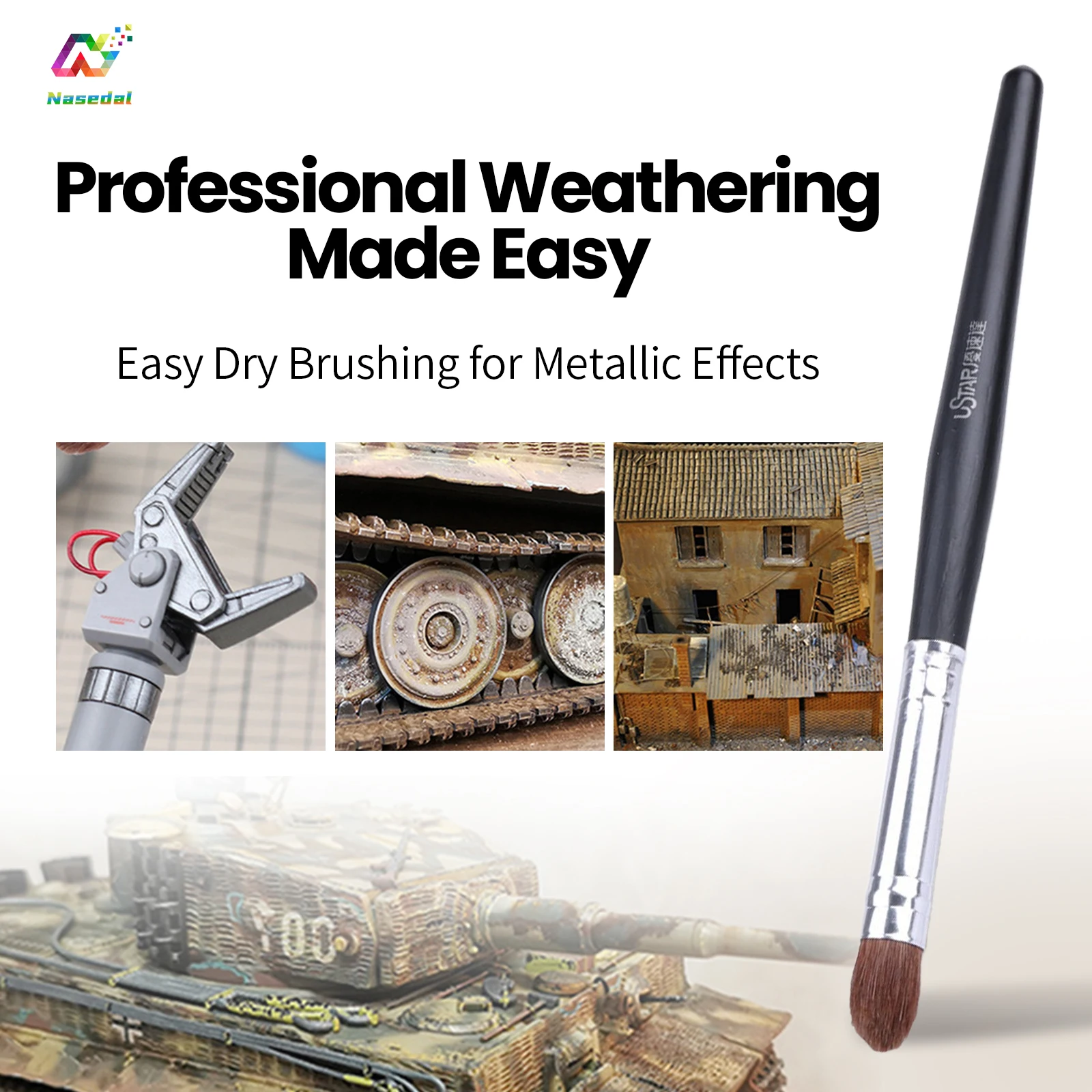 

Ustar UA-90220Q Model Weathering Dry Brushes Pen for Gundam Scale Military Model Painting Tools Hobby DIY Craft Tools Accessory