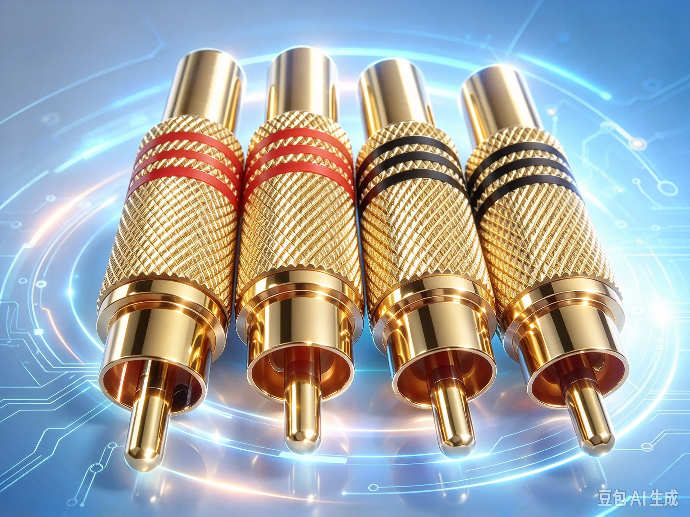 Gold-plated RCA Phono Connector for Audio Video AV Signal,Speaker Plug