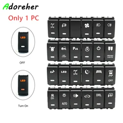1PC Car LED Light Front Rear Diff lock Radar Button Switch Fit For Nissan Tiida Qhashqai X-TRALI Patrol Y62 2008-2014