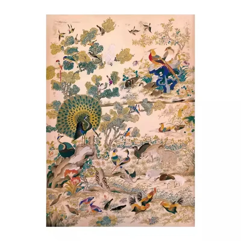 Jigsaw Puzzle Birds Chinese Style Artwork 500/1000/1200/2000PCS Stress Relief Puzzle Wall Art Decor Gift