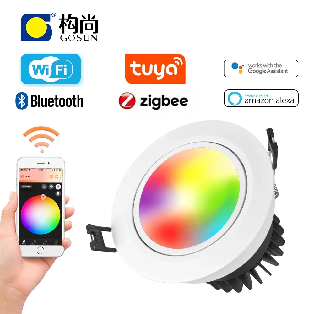 

Multi-functional multi-colour cct 2700k-7000k 32w wifi control ceiling recessed light led down light for project