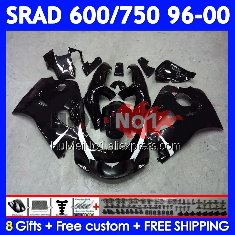 Body For SUZUKI SRAD GSXR 750 600 RIZLA black GSX-R600 101No.58 GSXR750 GSXR600 96 97 98 99 00 1996 1997 1998 1999 2000 Fairing