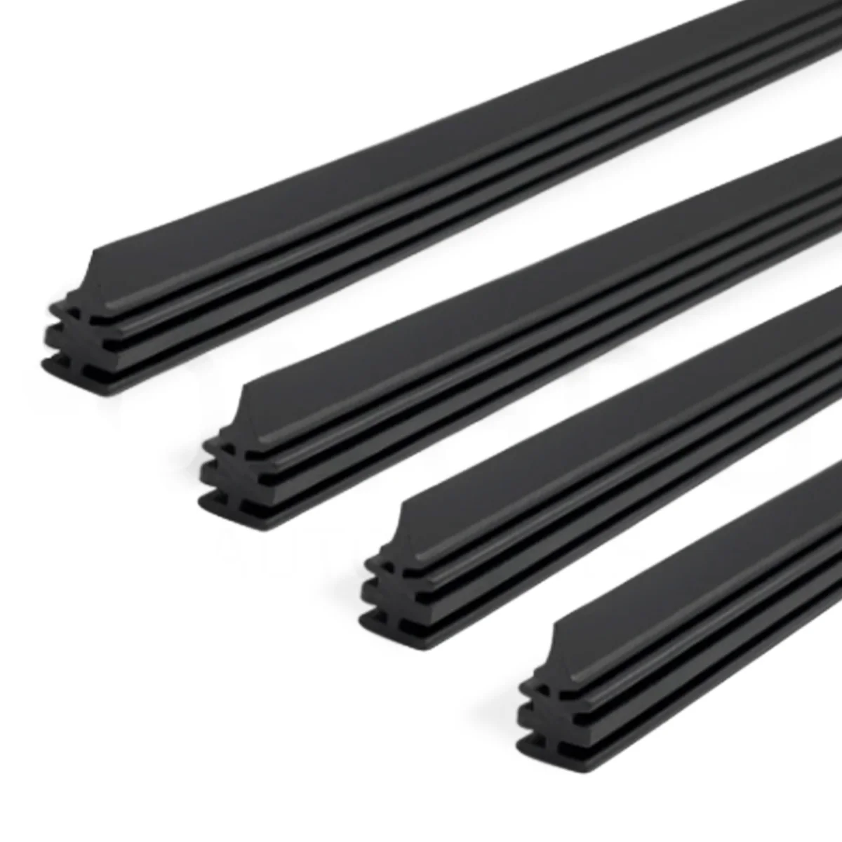 4 pièces de rechange universelles pour balais d'essuie-glace de voiture, 6 mm, 28 pouces, en caoutchouc sans armature, avec bande de caoutchouc, accessoires silencieux et découpables