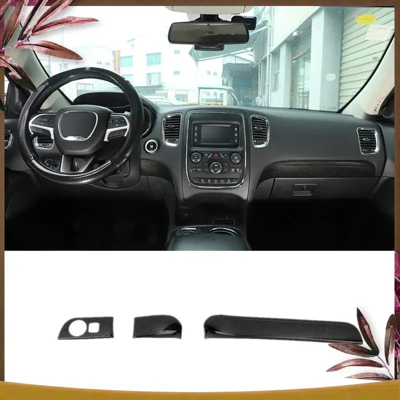 

AB59-для Dodge Durango 2011-2020 ABS, углеродное волокно, крышка панели приборной панели и кнопка переключения фар, накладка панели, аксессуары-