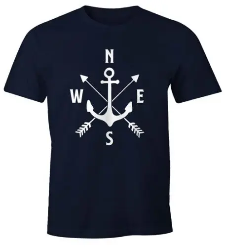 

Cool Anchor Compass Windrose T-Shirt Arrows Printing Fashion T-Shirt