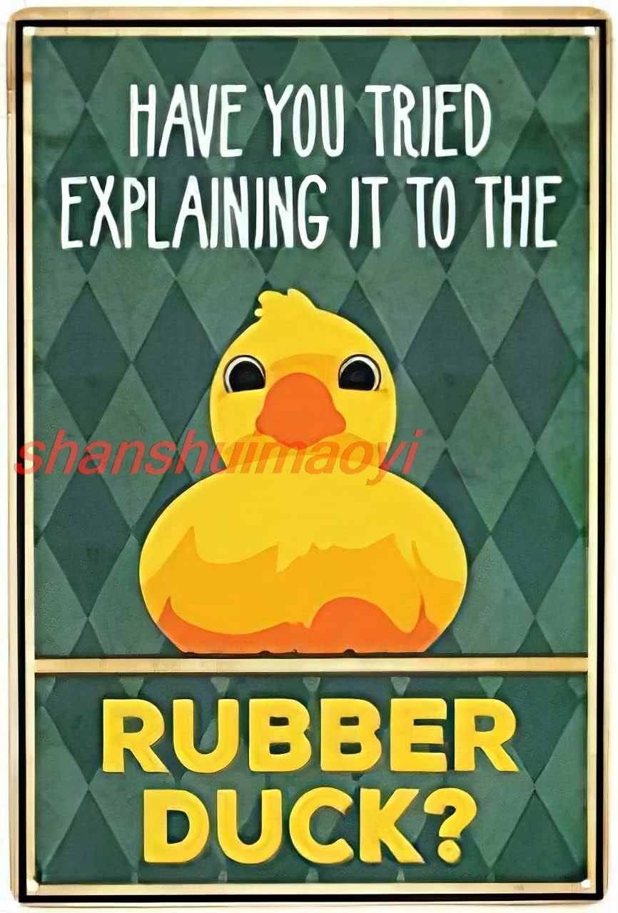 Funny Rubber Duck Have You Tried Explaining To The Rubber Duck？ Funny Bathroom Metal Tin Sign Wall Decor Metal Tin Signs, V sign
