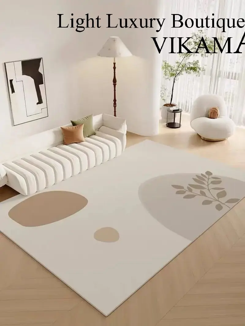 VIKAMA Crystal Pile Simple Geometric Rug Anti-slip and Quick-dry Large Living Room Carpet Sofa Tea Table Pad