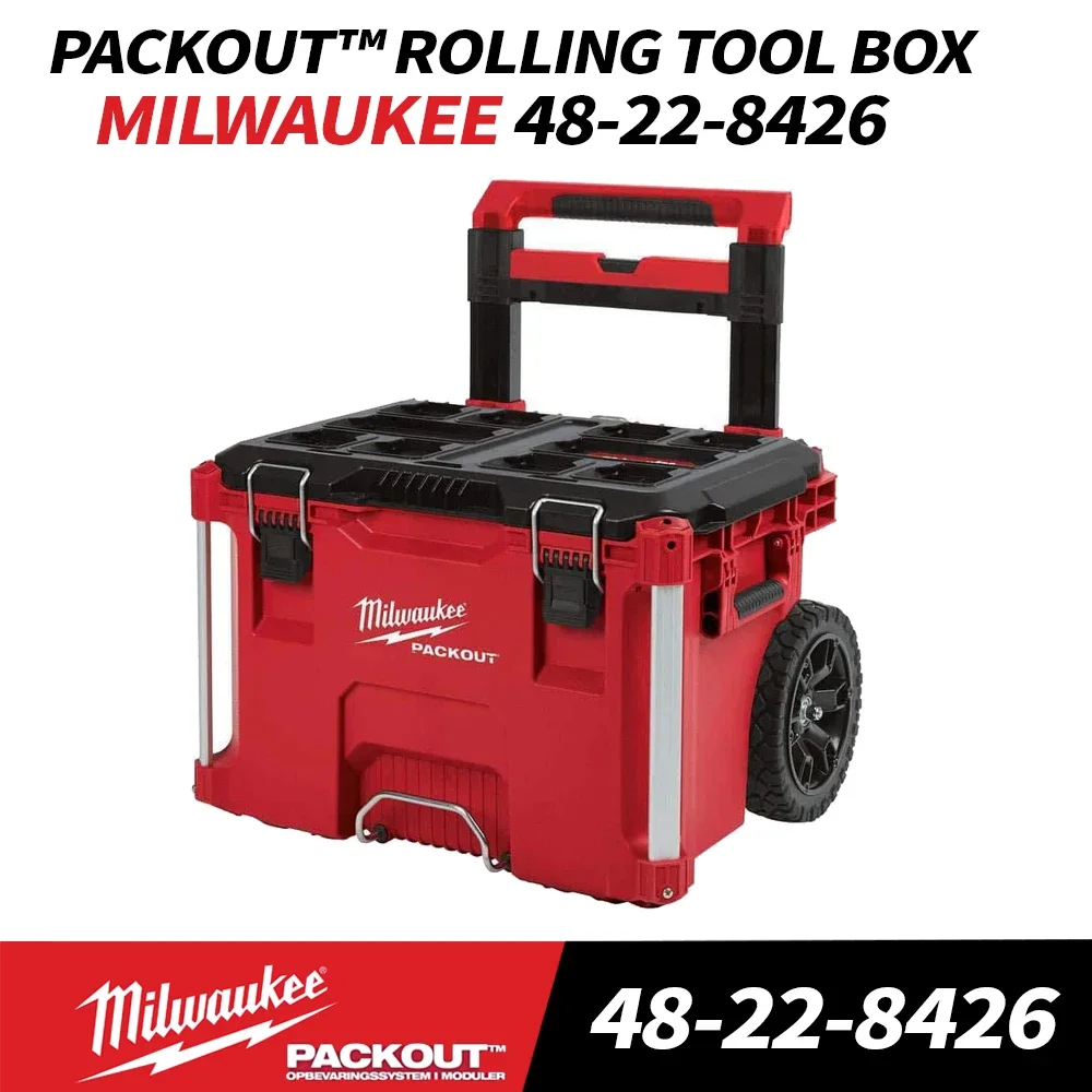 MILWAUKEE 48-22-8426 PACKOUT™ Rolling Tool Box Power Tool Accessories Milwaukee Tool Storage Box Car