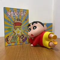 15-22cm Crayon Shin-Chan Xiaobai Dumb Anime Figure Vinyl Kawaii Doll Toys Model Joints Movable Cabinet Christmas Birthday Gifts