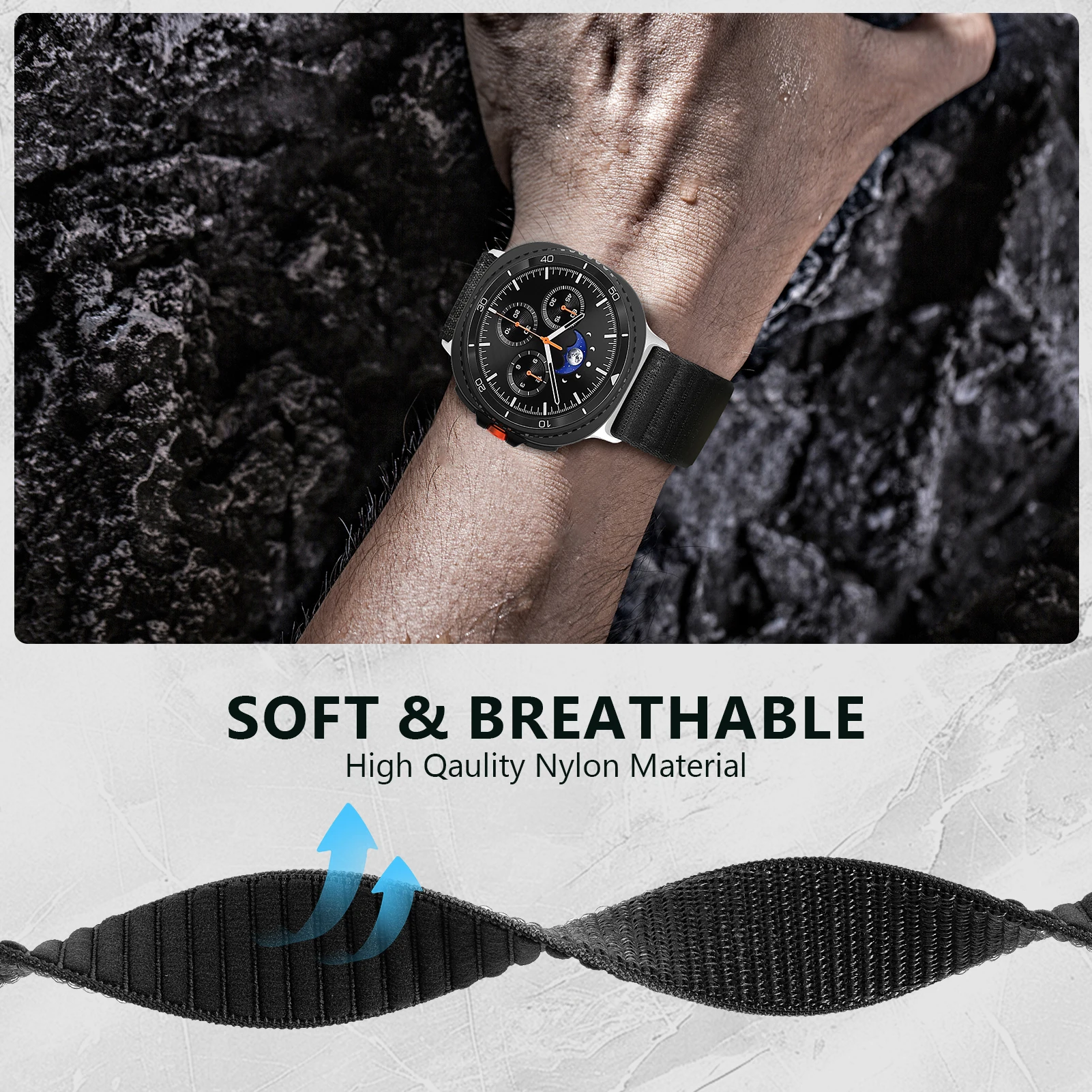 Нейлоновый ремешок с петлей для Samsung Galaxy watch 8/8 classic 46 мм 44 мм 40 мм Спортивный браслет ремень correa браслет Galaxy watch 8 Band