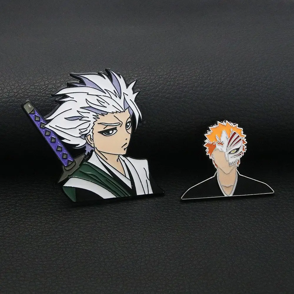 Neue Bleach Kurosaki Ichigo Hitsugaya Toushirou Kreative Sekundäre Metall-Brosche Cartoon Anime Peripherie Dekoration Abzeichen Geschenk – Detail 1