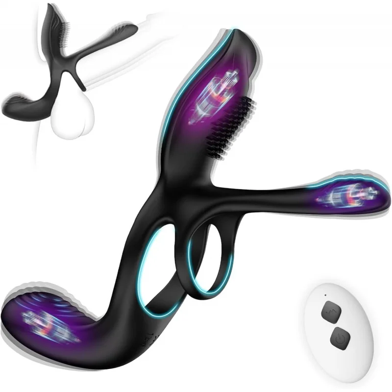 Couple's vibrator,3 Combination 1 Vibrating ring 10 Mode,Men's Ring Vibrator,Men's perineal vibrator