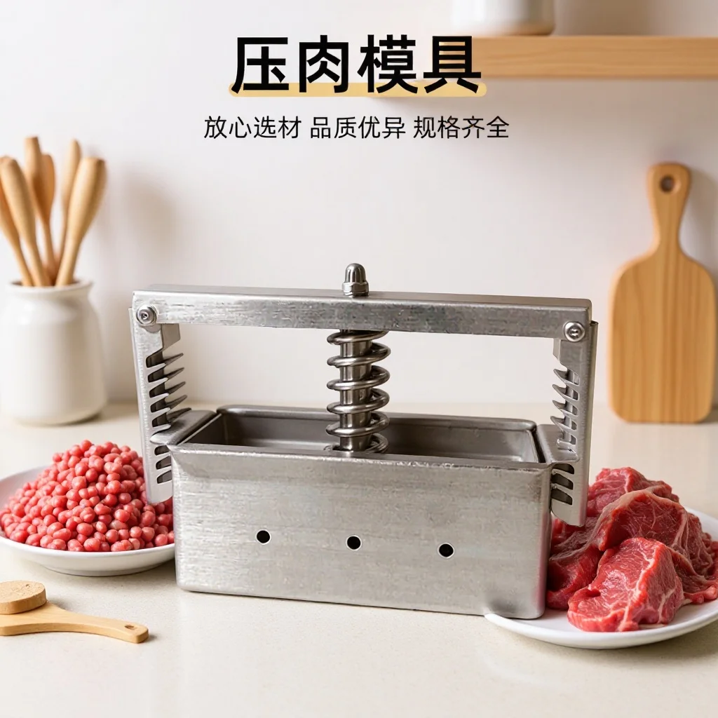 304 stainless steel meat press braised pork head meat beef and mutton frozen forming meat pressing mold box briquetting