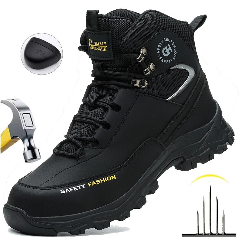 Construction Safety Shoes Men Waterproof Work Boots Anti  display picture 1
