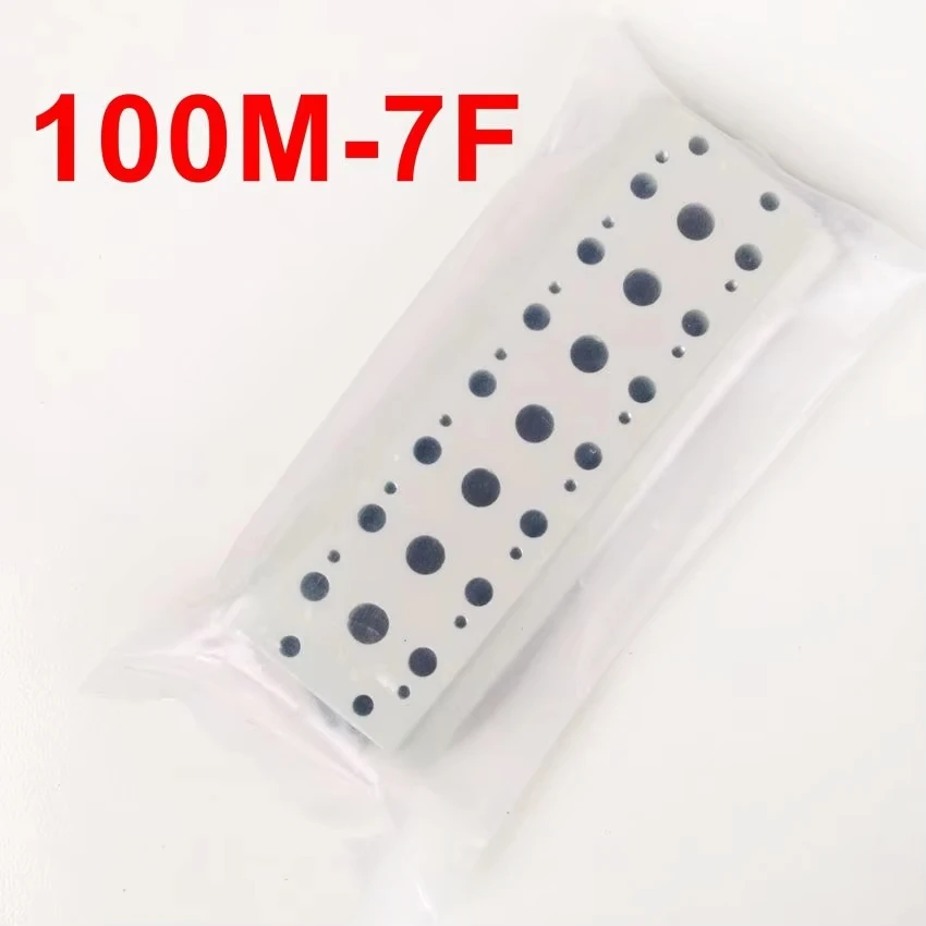 100M-7F Solenoid Valve Manifold With Screws & Rubber 7 Station Base Board 4V110/ 4A110