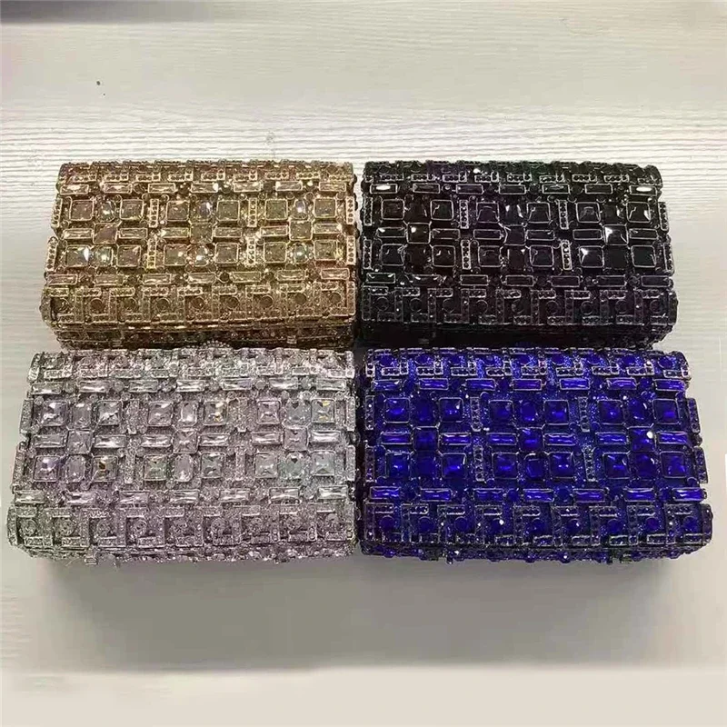 

Newest High-grade Crystal Evening Bag Full Diamond Clutch Evening Clutch Lady Prom Dinner Weeding Women Handbags Clutch Purse