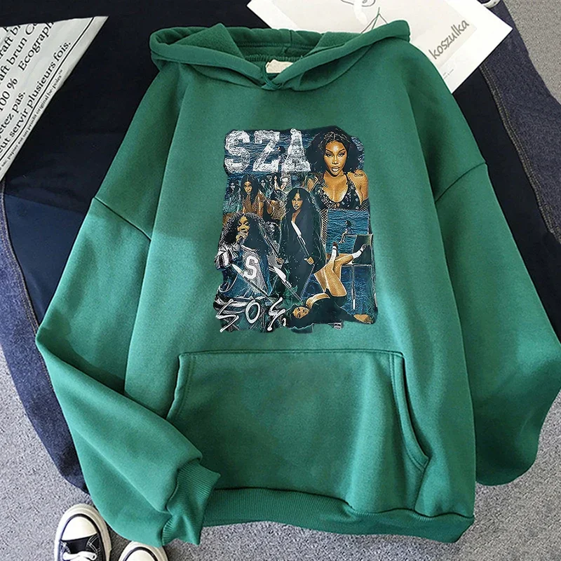 Sza Drive Sudadera con capucha estampada Hip Hop Harajuku hombres mujeres Sudadera con capucha suelta sudadera Casual moda ropa de calle Otoño Invierno sudaderas con capucha ropa