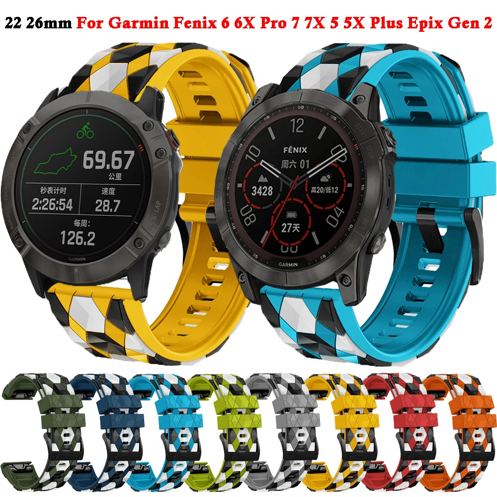 

Ремешок силиконовый для наручных часов Garmin Fenix 6 6X Pro 7 7X 5 5X Plus Epix Gen 2, браслет для смарт-часов QuickFit Easyfit, 26 22 мм