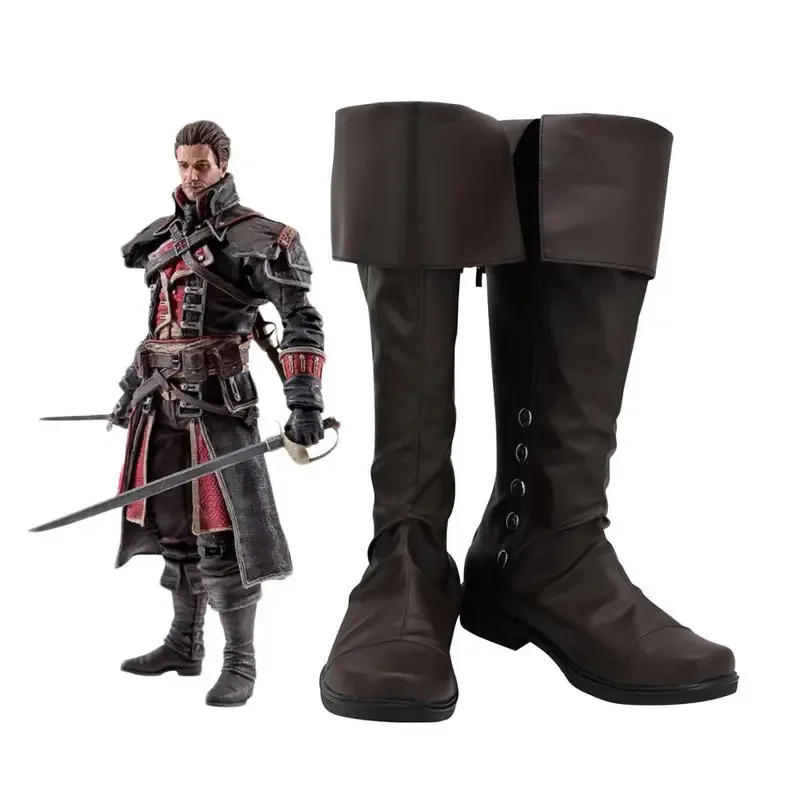 

Shay Cormac Cosplay Boots Leather Brown Shoes Custom Made Any Size for Adults and Kids Any Size