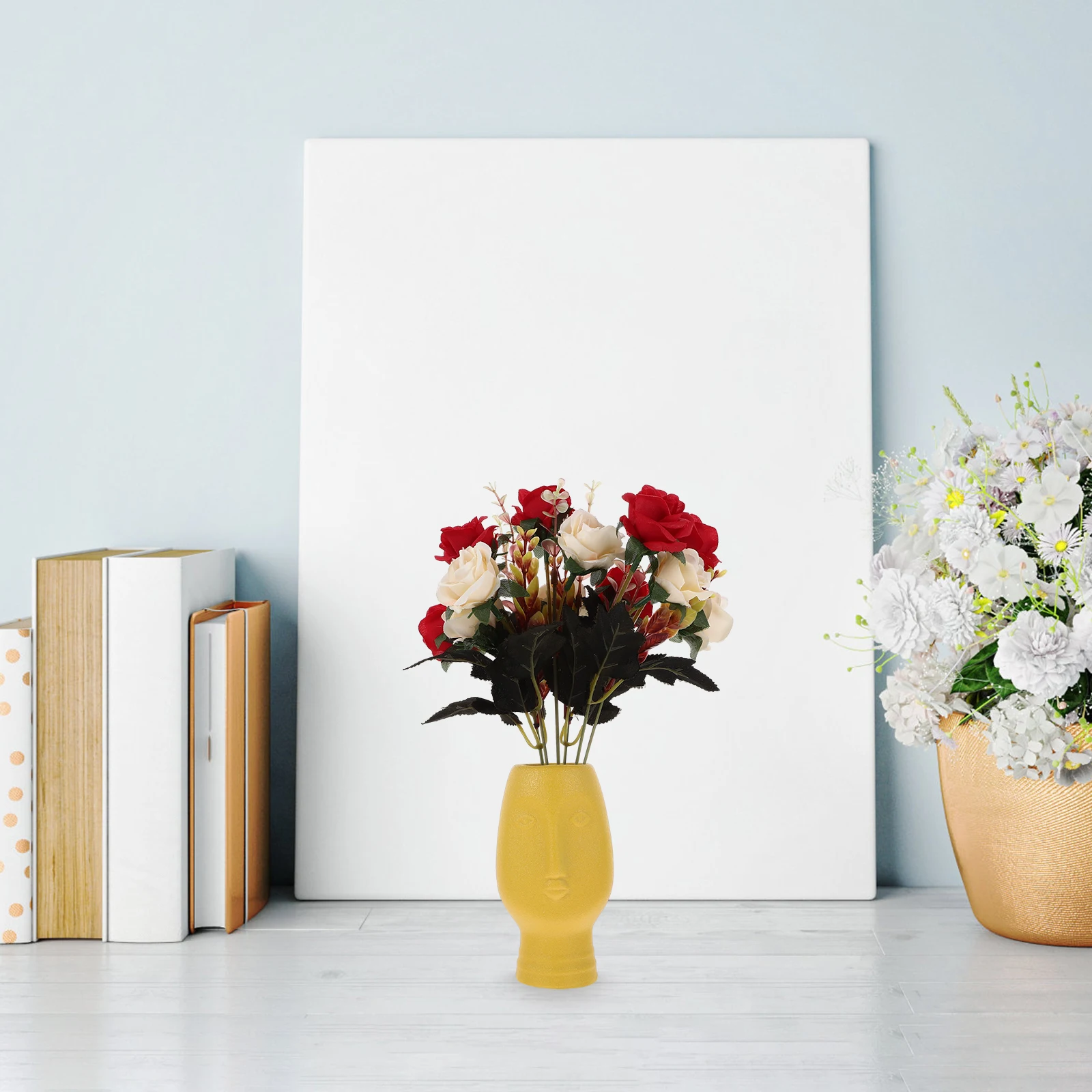 

Abstract Face Ceramic Vase Vintage Style Flower Arrangement Vase for Living Room Hotel Balcony Decor Creative Planter Gift Idea