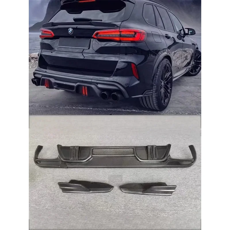 

For BMW F95 X5M 2020 2021 2022 2023 2024 2025 ReaI Carbon Fiber Bumper Rear Lip Baojiao Spoiler Kit