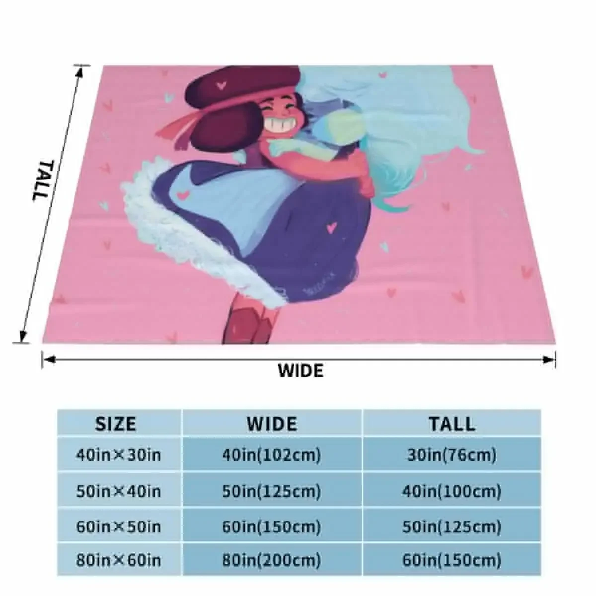 SU Ruby and Sapphire Throw Blanket Travel Hair Blankets