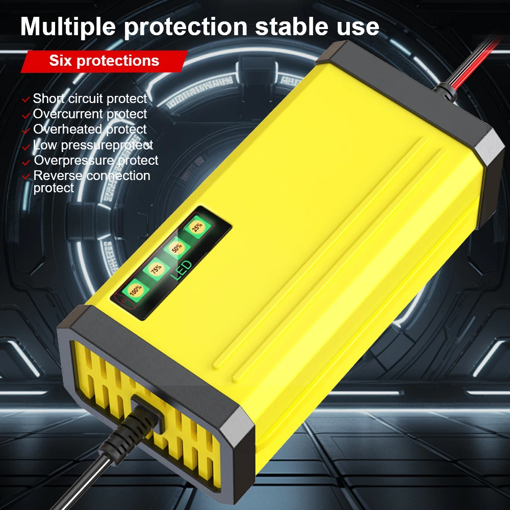 Car Battery Charger 220V Power Puls Repair Charger Moto Truck Battery Charger 12V 2A Wet Dry Lead Acid Battery LED Display