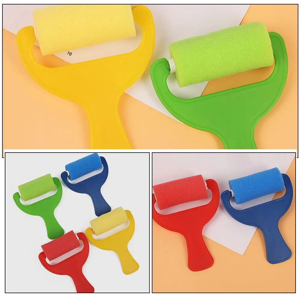 12 Pcs Sponge Paint Brushes Set for DIY Painting Tools Reusable Washable Rollers Kit Graffiti Teen Creativity