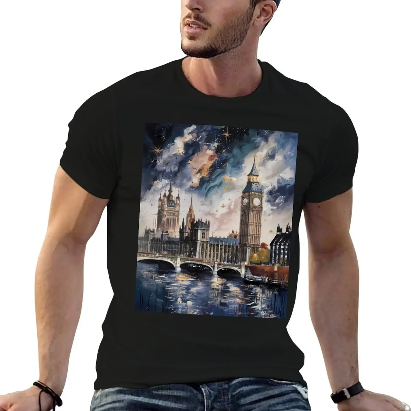 London T-Shirt oversized graphic tee summer top fruit of the loom mens t shirts