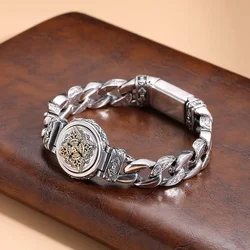 New Europe and America Men's and Women's Fashionable Rotating Retro Buckle Bracelet Vajra Cross Trend Hip-hop Jewelry