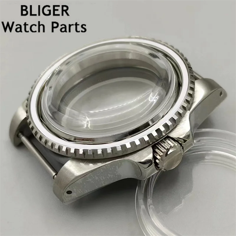 BLIGER 40mm nueva bisel vintage plata sumergible caja de yate cúpula de cristal ajuste NH35 NH36 NH34 NH37 NH38 NH39 ETA2824 PT5000 movimiento