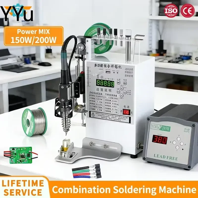 for Semi Automatic Soldering Station Foot Pedal Iron USB Aviation Plug Welding Machine Circuit Board Repair Tool Kit