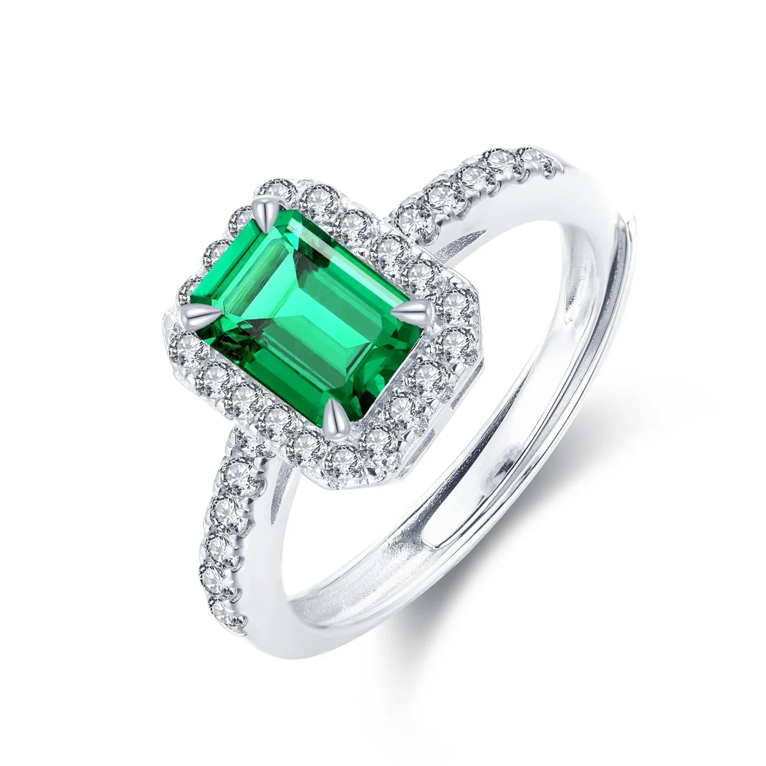 

Pirmiana Classic 925 Sterling Silver Ring 0.85ct Lab Grown Emerald Jewelry Women