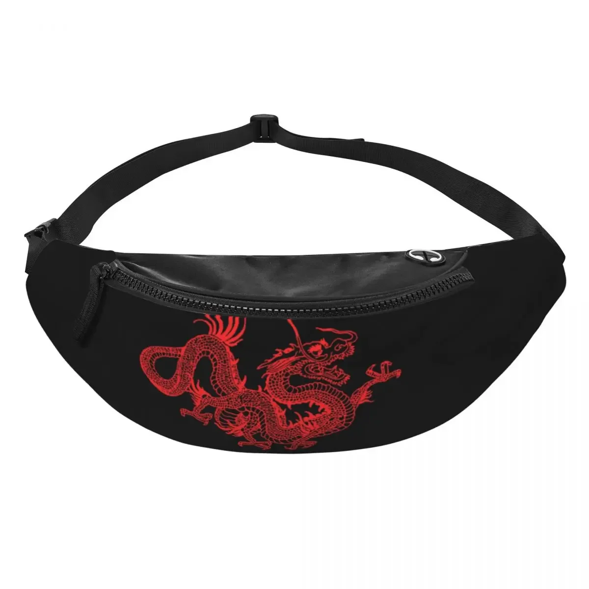 Red Dragon Fanny Pack Women Men Custom Asian Oriental Style Art Crossbody Waist Bag for Travel Hiking Phone Money Pouch