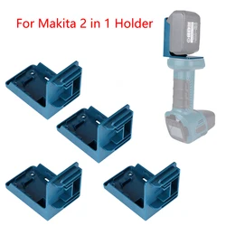 Battery Holder Power Tool Mount Holder 2-in-1 Stand For Makita 18V Battery For Bosch 18V Battery Tool Storage Rack Bracket