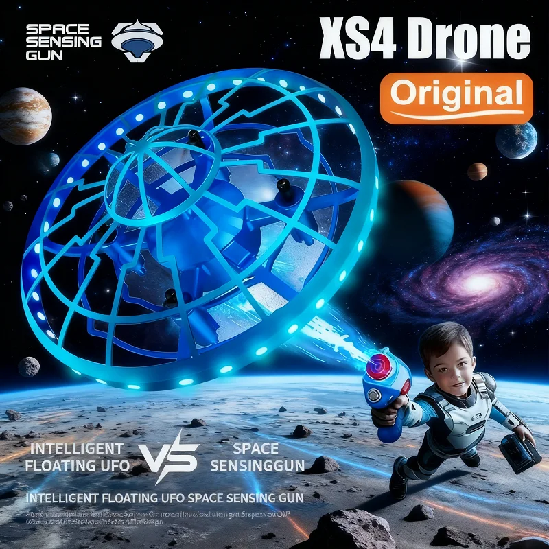 

XS4 Drone Hand Operated Drone for Kids or Adults Shooting Sensing Mini RC Dron Easy LED Indoor Rechargeable UFO Toys For Xiaomi