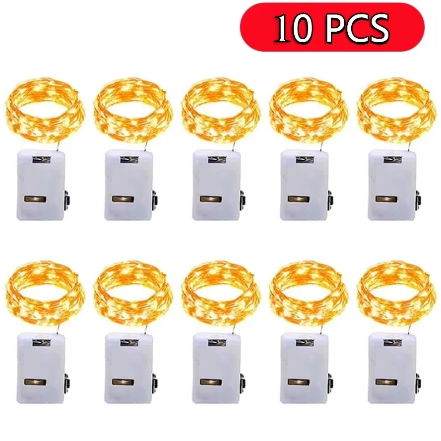 

3/2/1 м 10 шт. оптовая продажа светодиодные гирлянды из медной серебряной проволоки гирлянда свет гирлянды вечерние украшения комнаты Рождественская свадьба